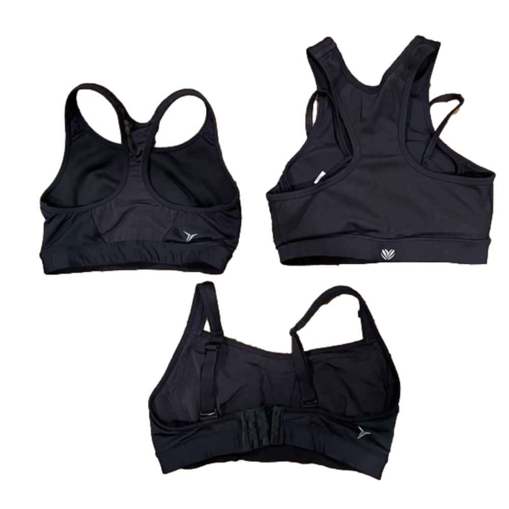 3 black sports bras